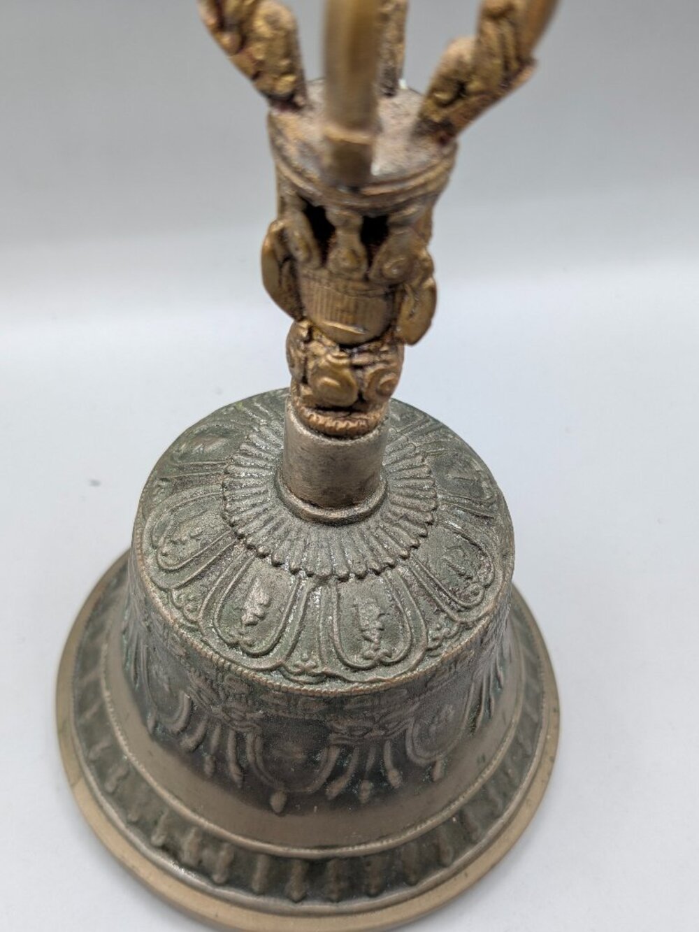 Vintage Buddhist Brass Bell, 9" - Picture 5 of 10
